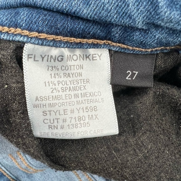 Flying Monkey Distressed Frayed Hem Skinny Jeans Size 27 Women's - Picture 4 of 6